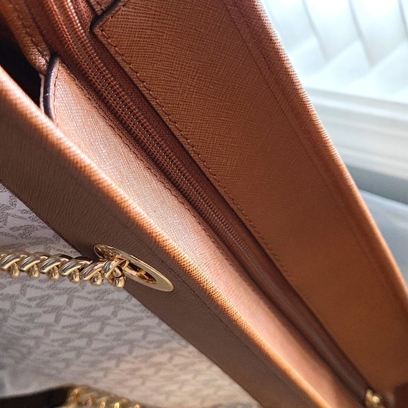Tan Monogram Michael Kors Large Tote - Picture 7 of 8